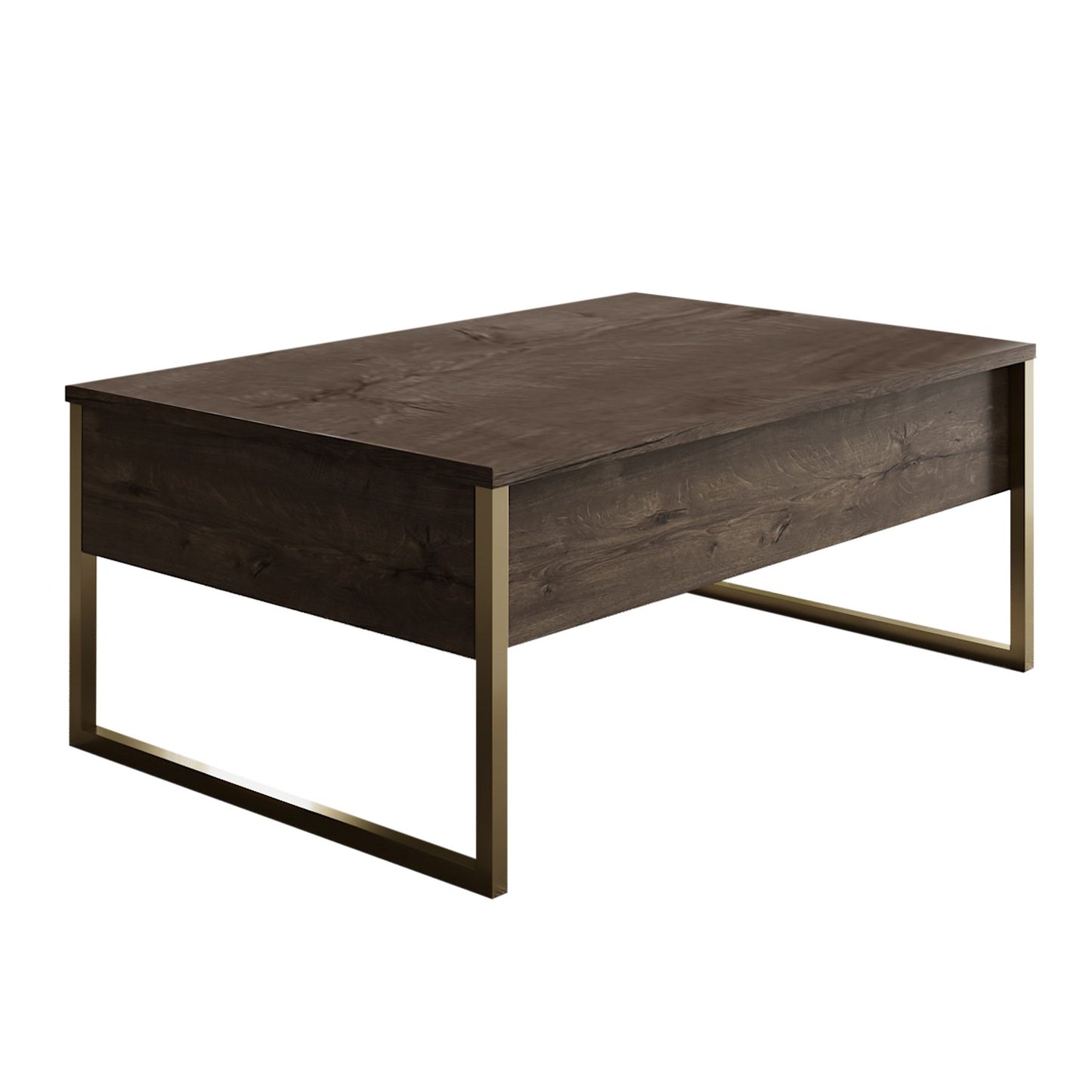 Žurnalinis staliukas Luxe - Walnut, Gold