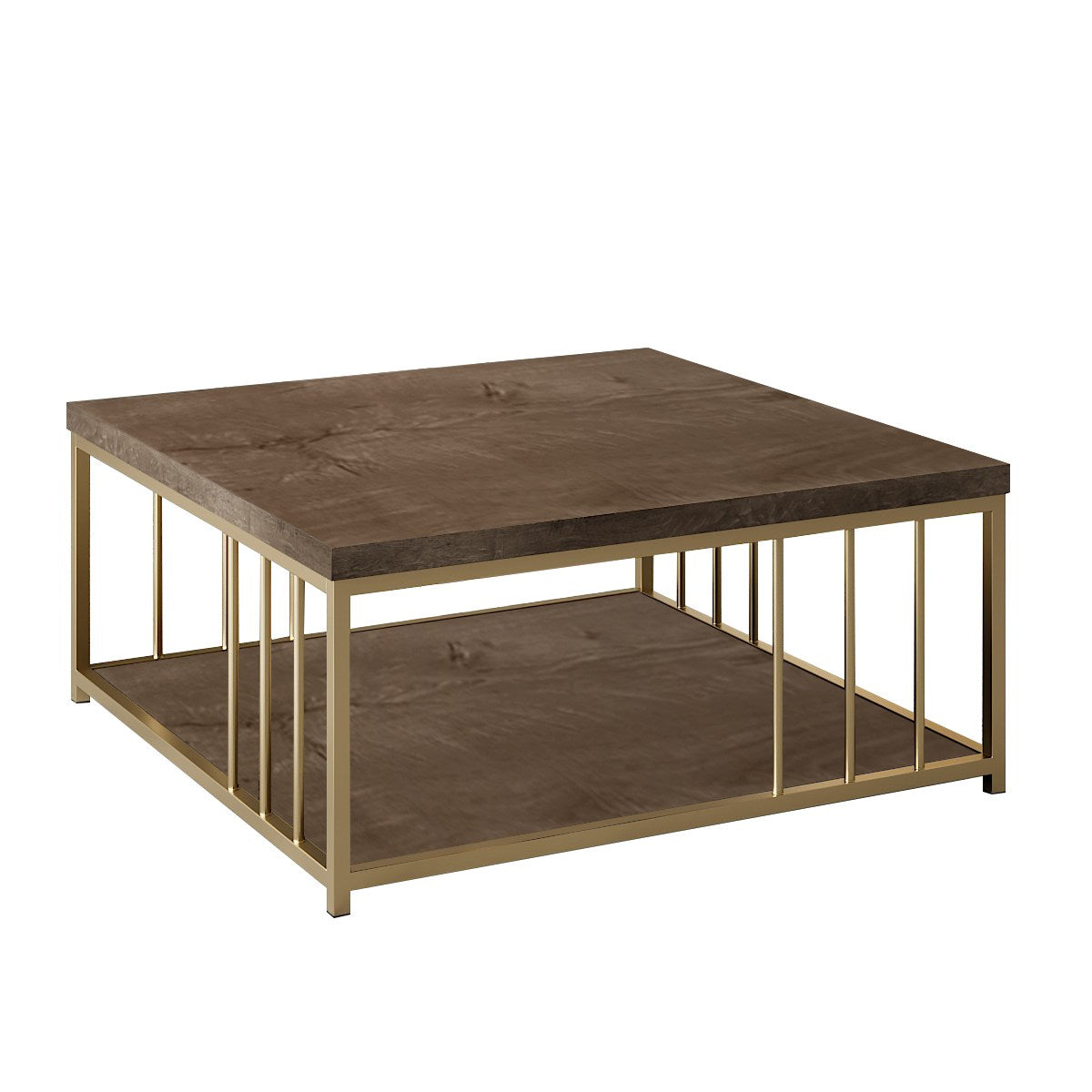 Žurnalinis staliukas Zenn - Walnut, Gold