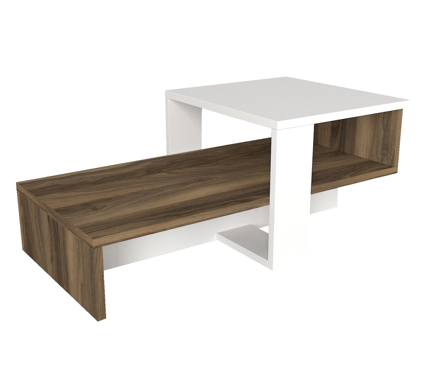Žurnalinis staliukas Chain - White, Walnut