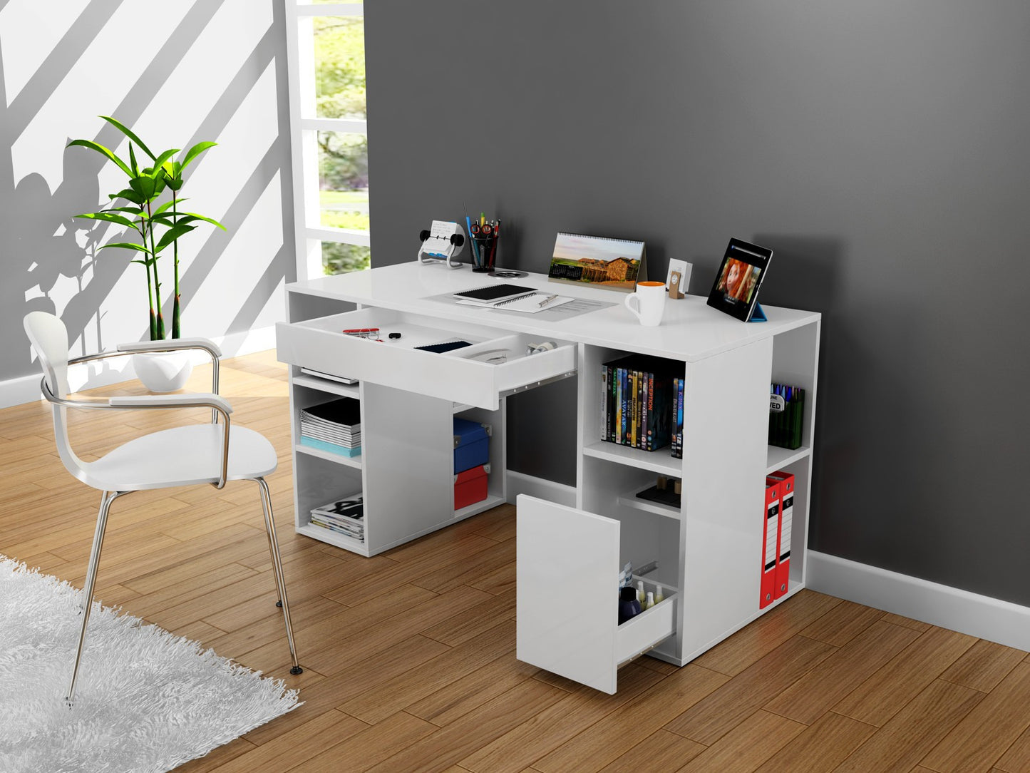 Biuro stalas Diamond - White
