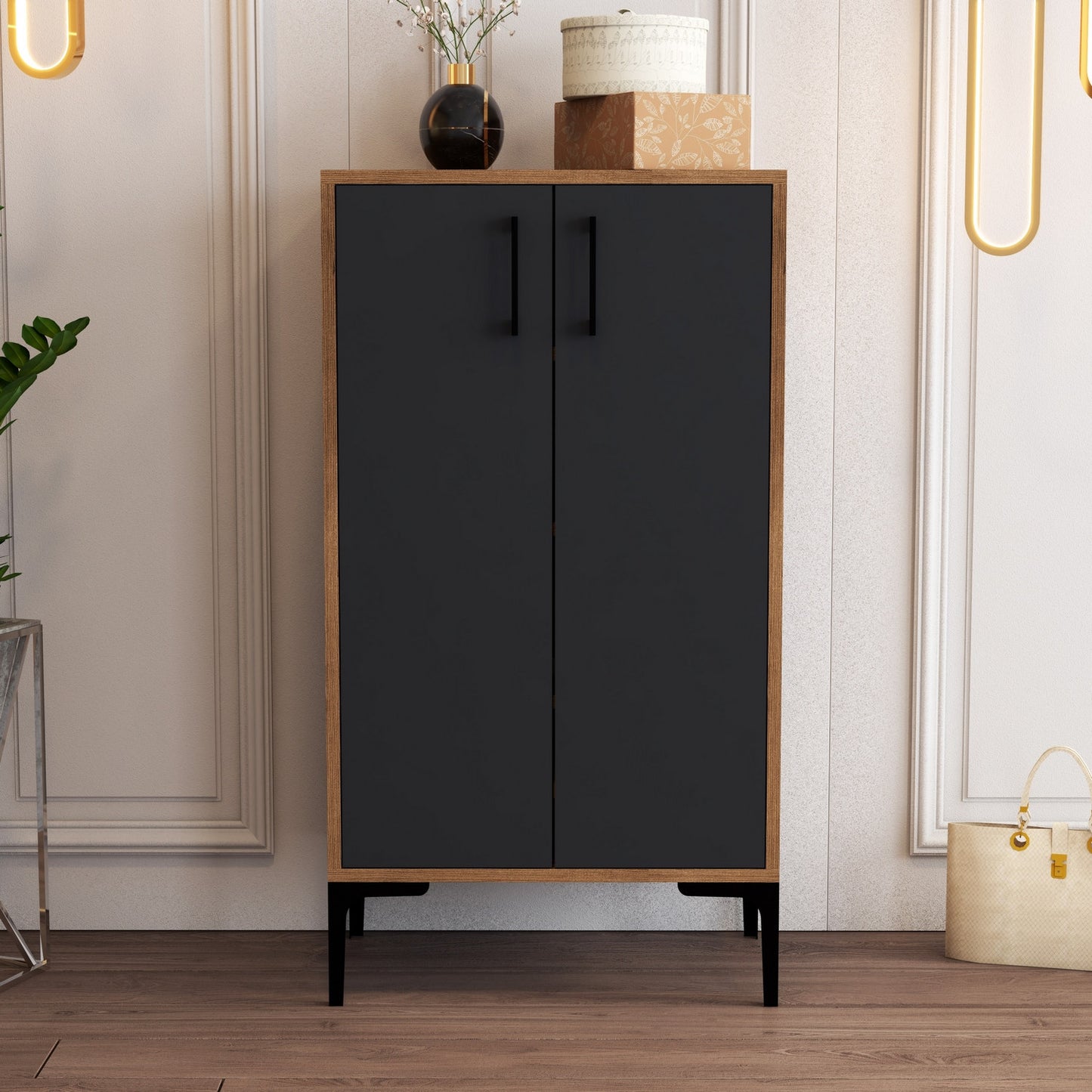 Batų dėžė Prag - Walnut, Anthracite