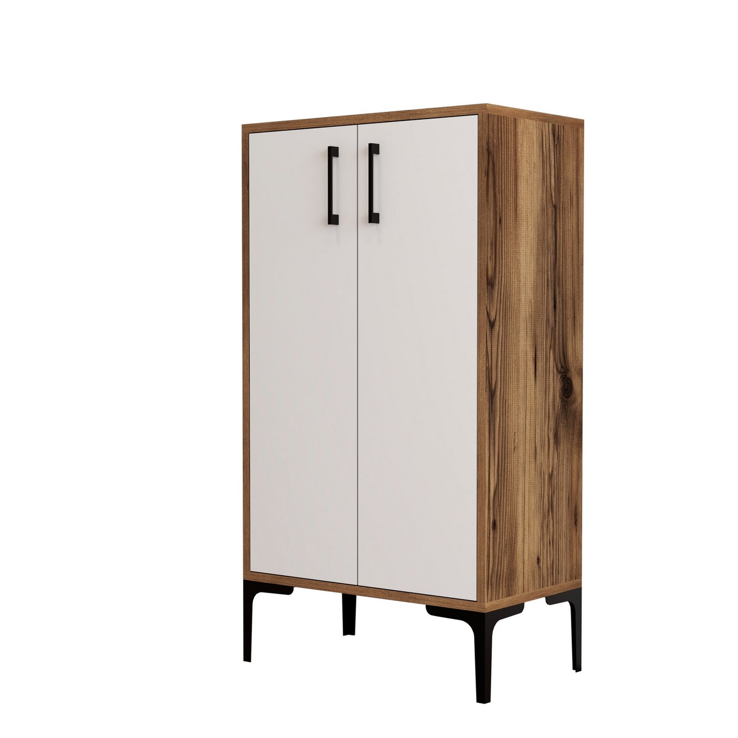 Batų dėžė Prag - Walnut, White