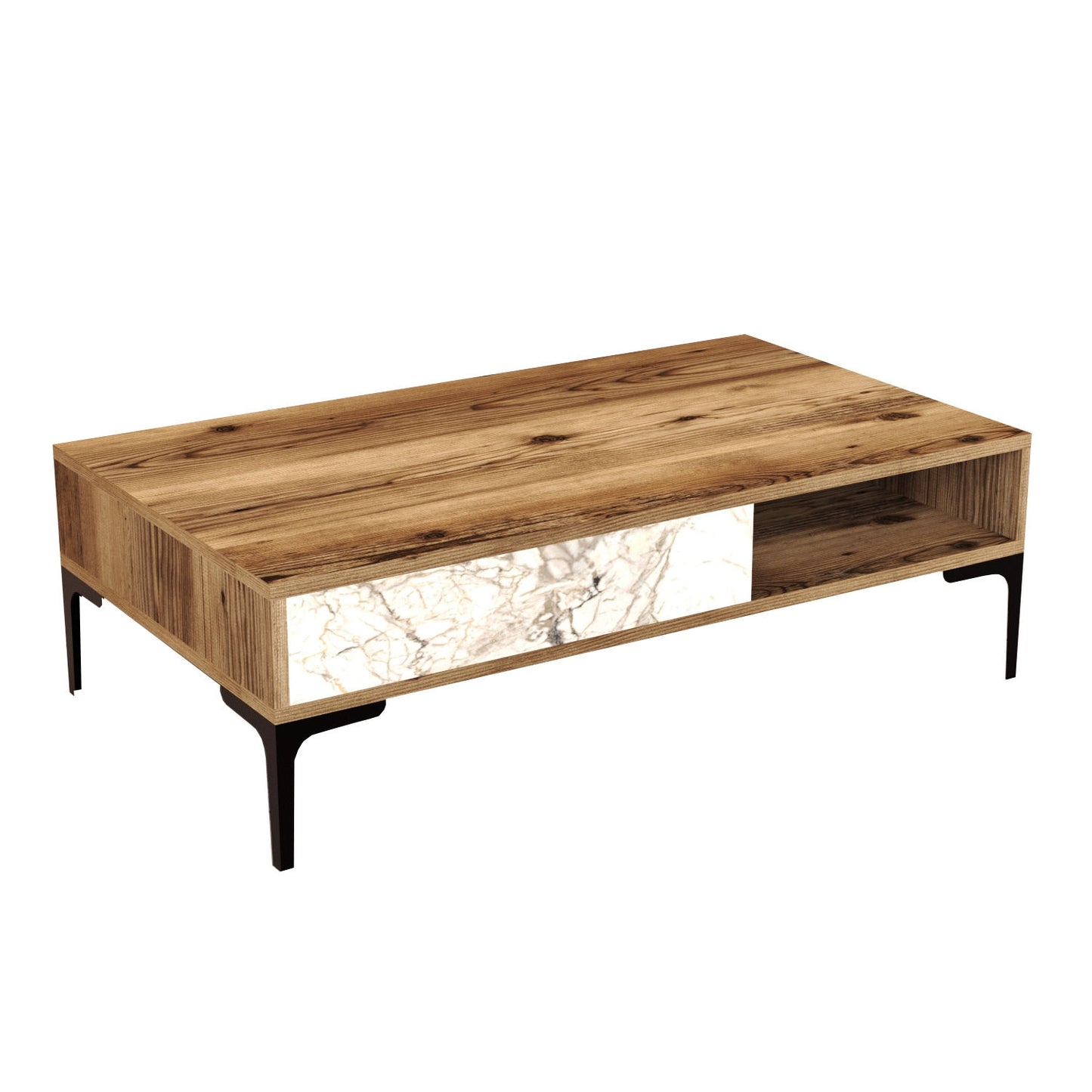 Žurnalinis staliukas Istanbul - Walnut, White Marble