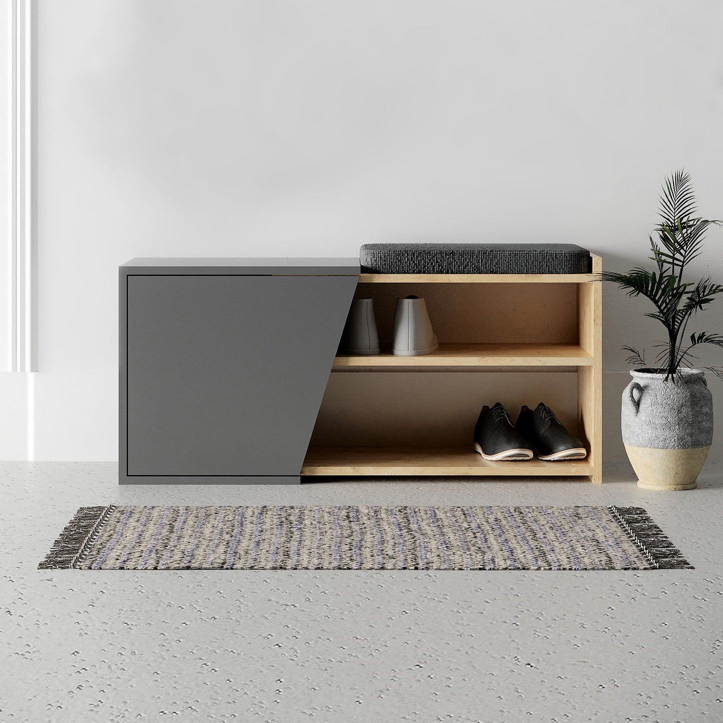 Batų dėžė Fiona - Oak, Anthracite