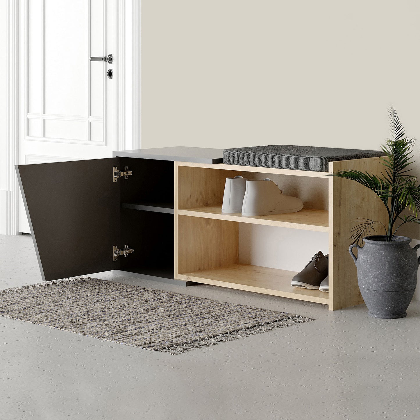 Batų dėžė Fiona - Oak, Anthracite