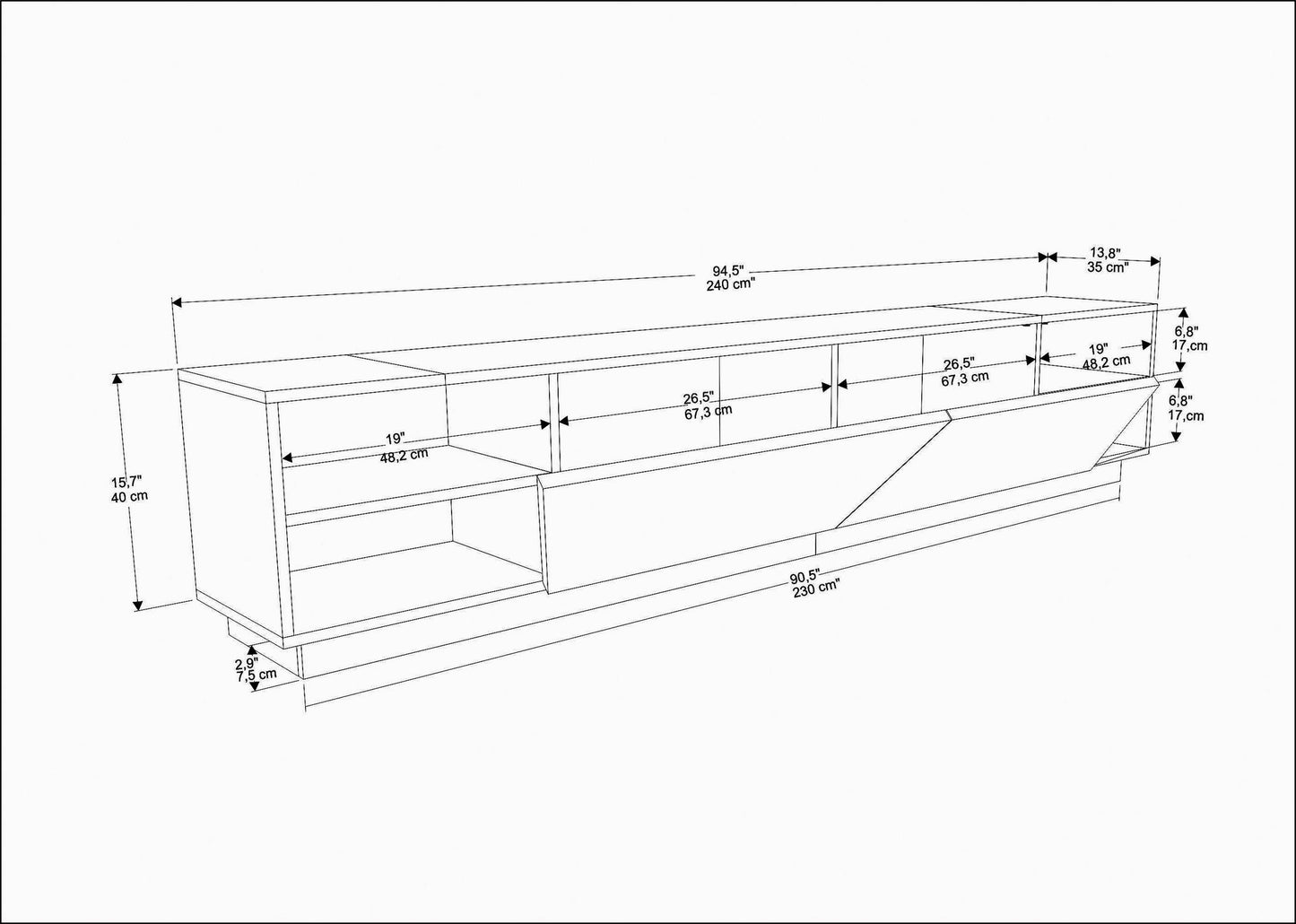 TV staliukas Rhodes - Anthracite