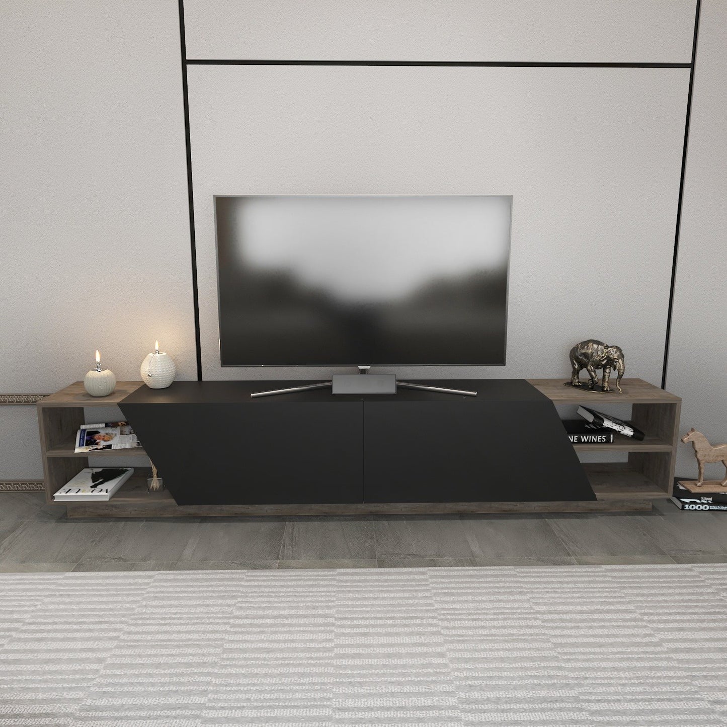 TV staliukas Rhodes - Anthracite, Wenge