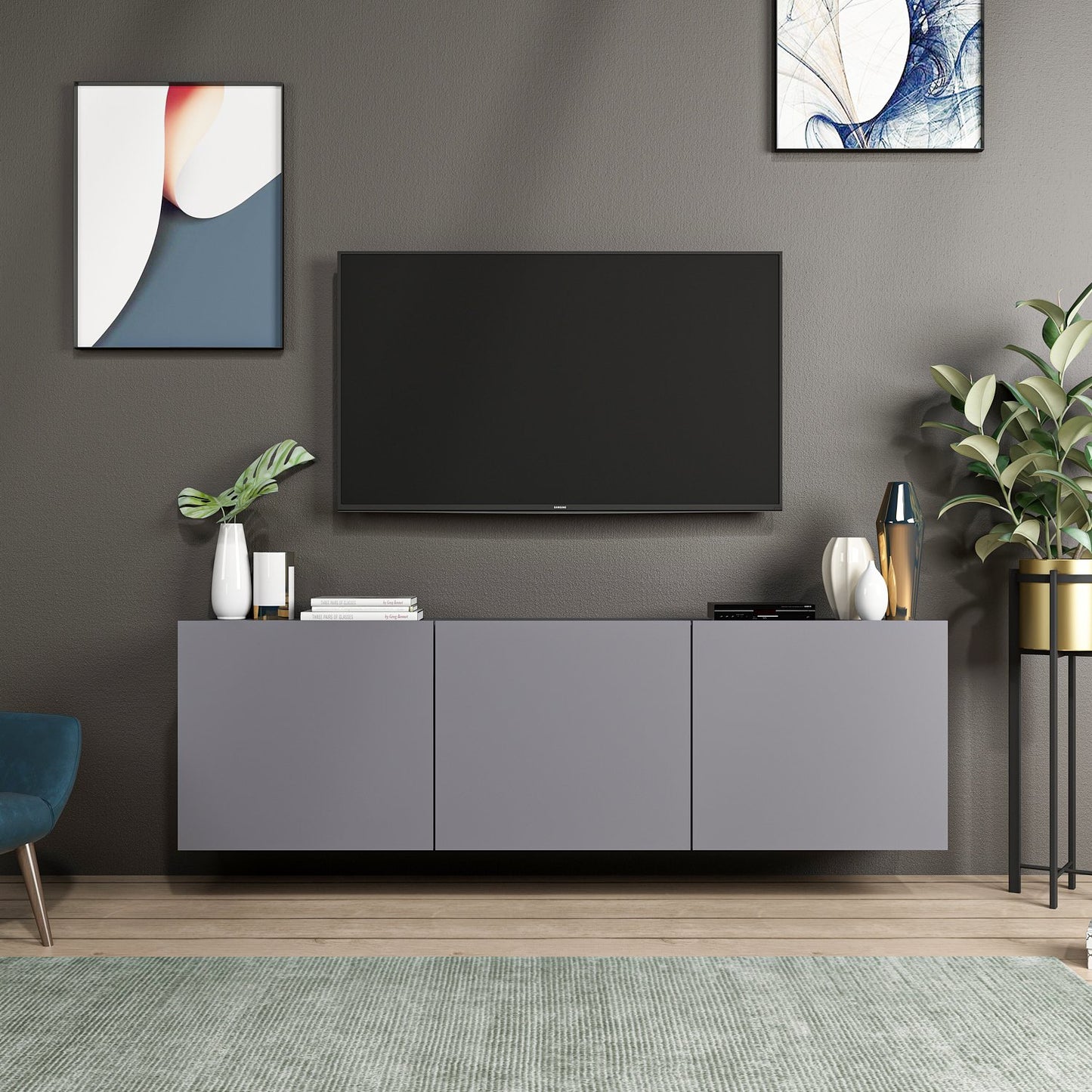 TV staliukas White - Anthracite