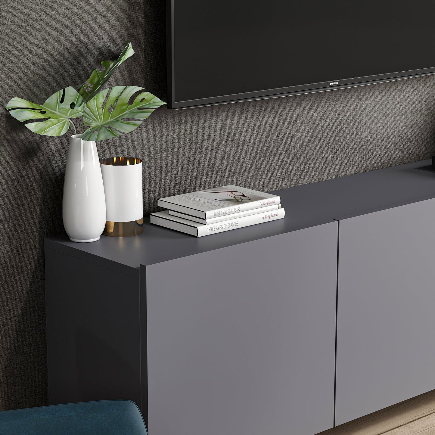 TV staliukas White - Anthracite