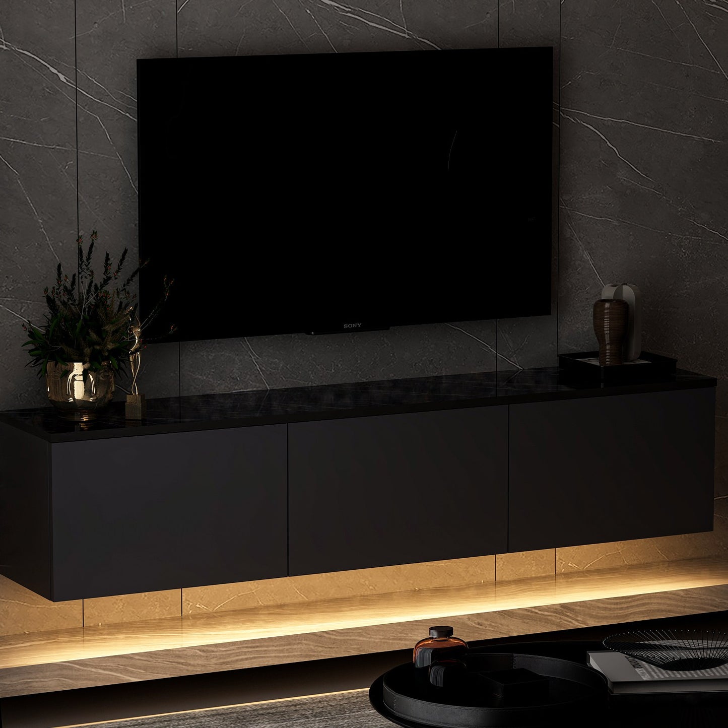 TV staliukas Neon Illuminated - Anthracite