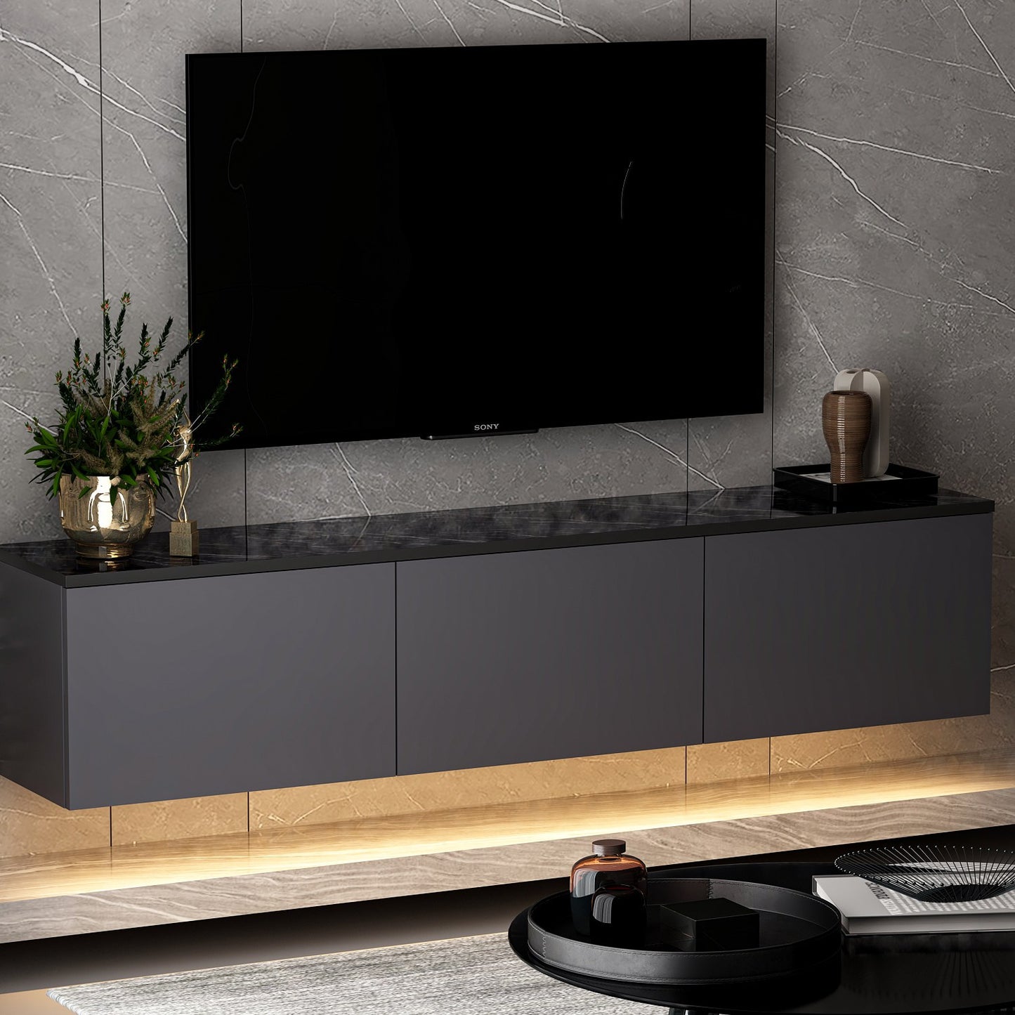 TV staliukas Neon Illuminated - Anthracite