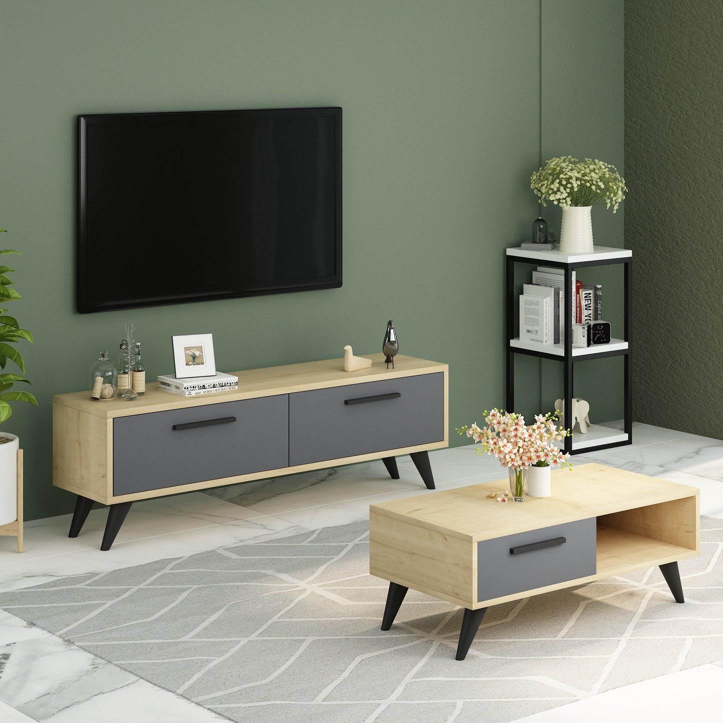 TV staliukas Melisa - Sapphire, Anthracite