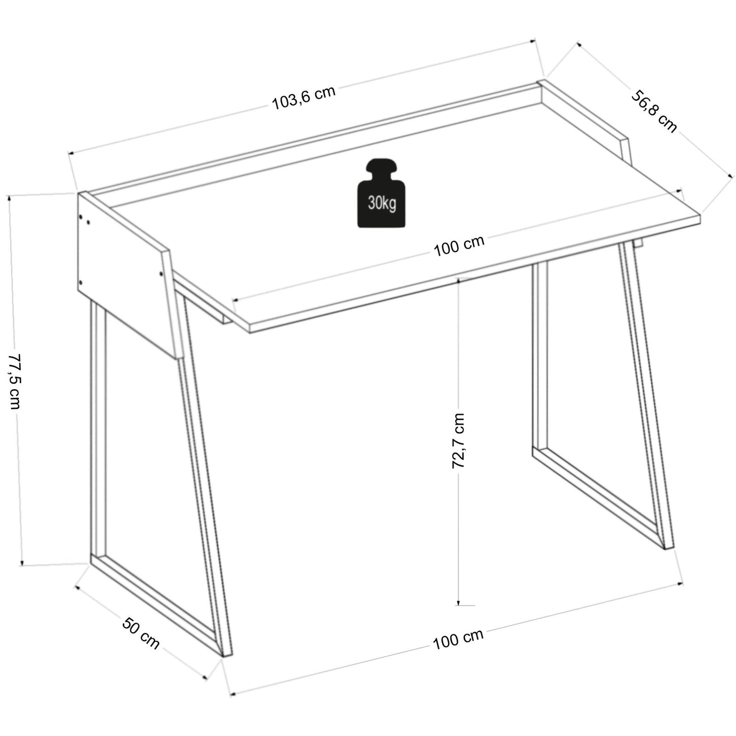 Biuro stalas Rone - Anthracite, Oak