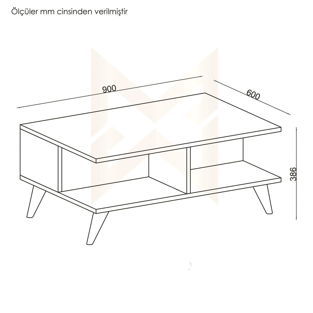 Žurnalinis staliukas Lyon - Walnut, Black