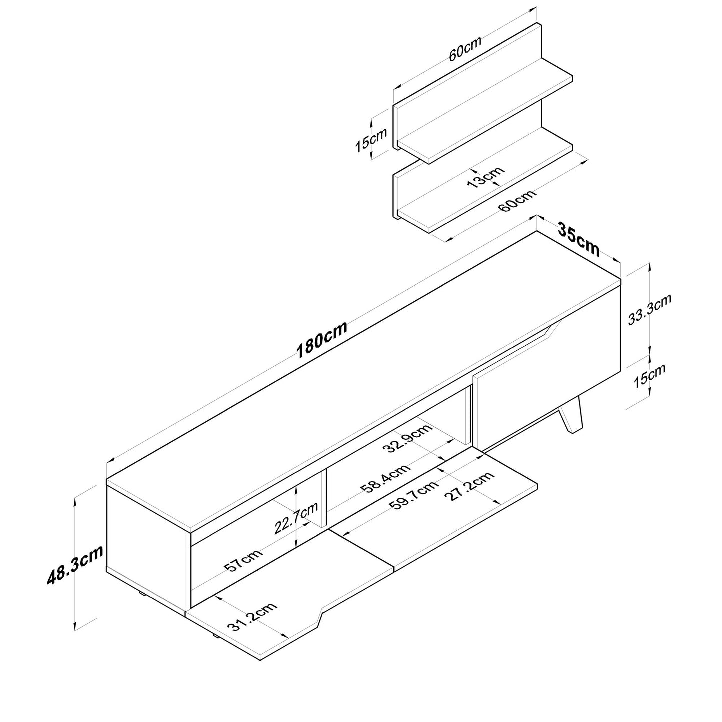 TV staliukas M48 - 1509 - Walnut