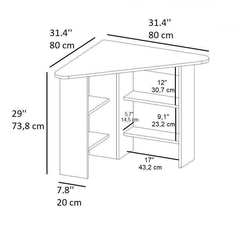 Biuro stalas Corner - Walnut