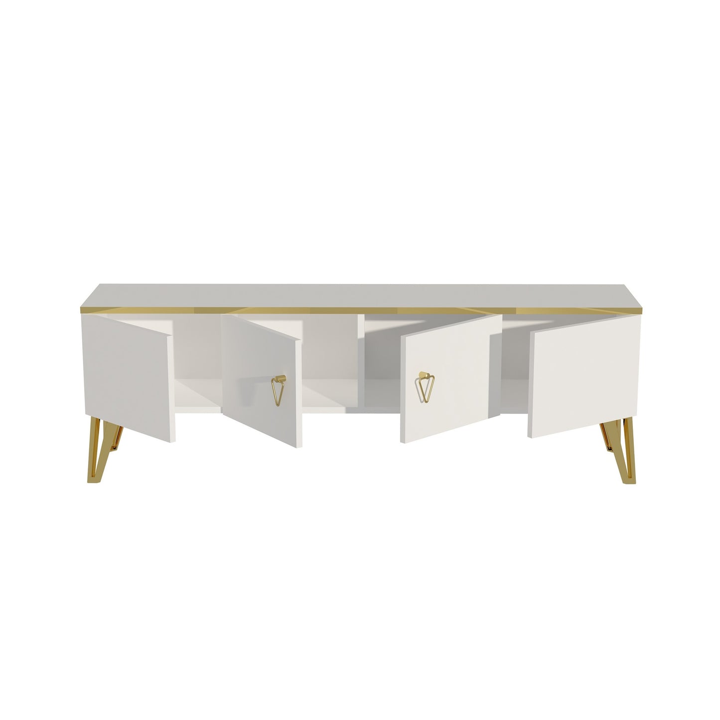 TV staliukas Caprice - White, Gold