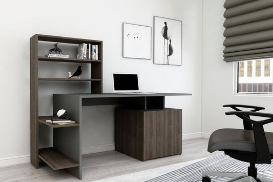 Biuro stalas Melis - Walnut, Anthracite