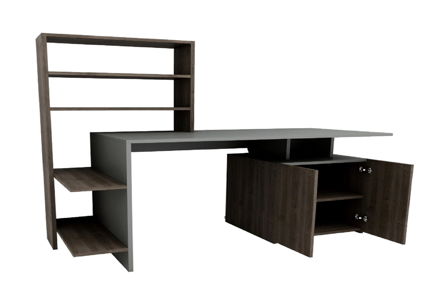 Biuro stalas Melis - Walnut, Anthracite