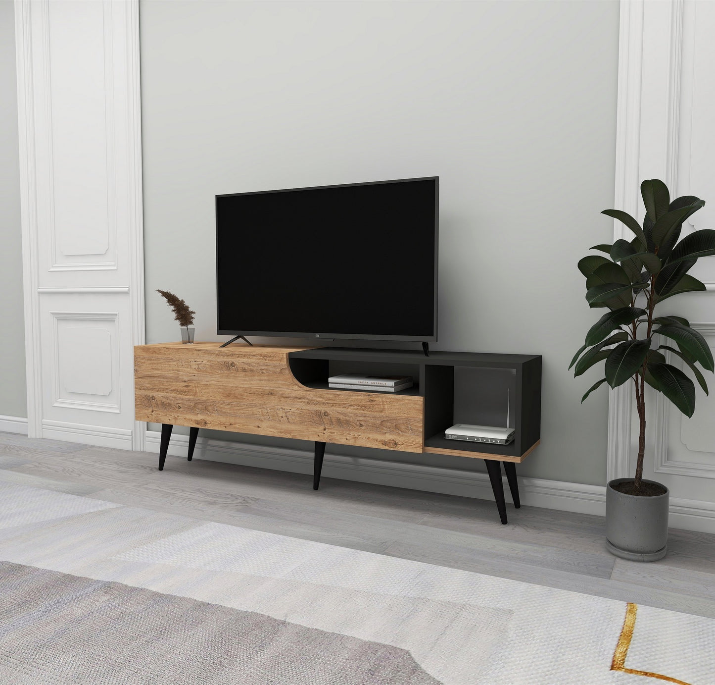 TV staliukas Alba - Atlantic Pine, Anthracite