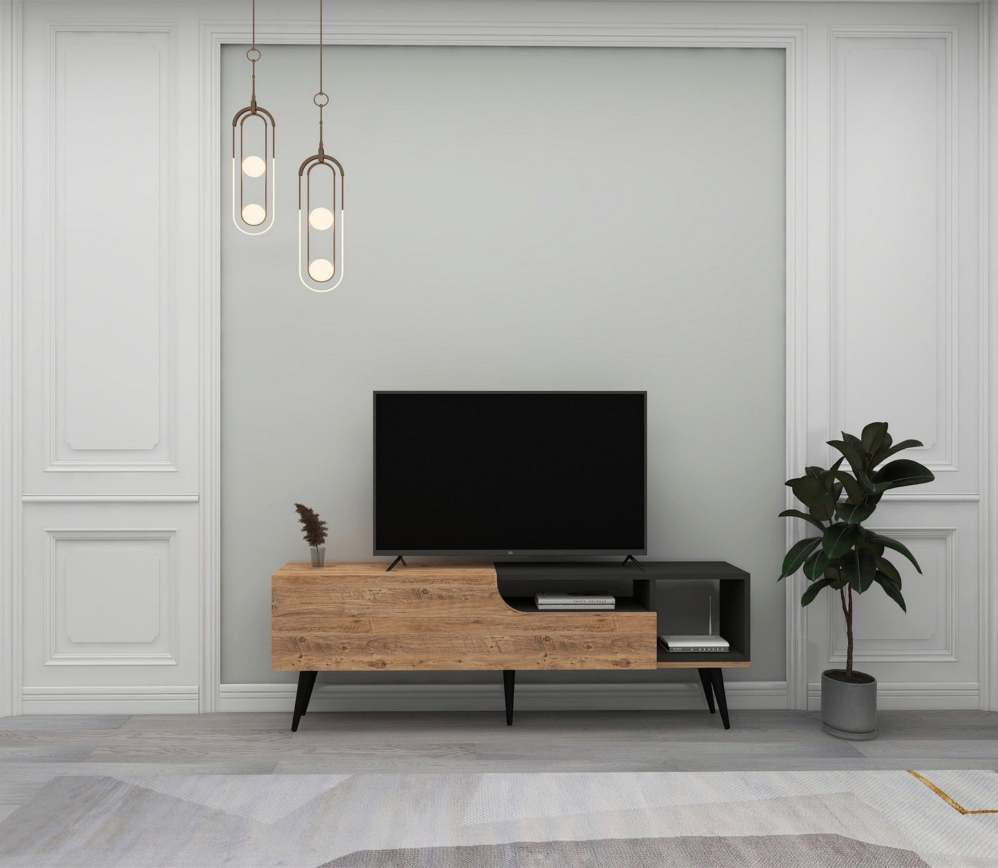 TV staliukas Alba - Atlantic Pine, Anthracite