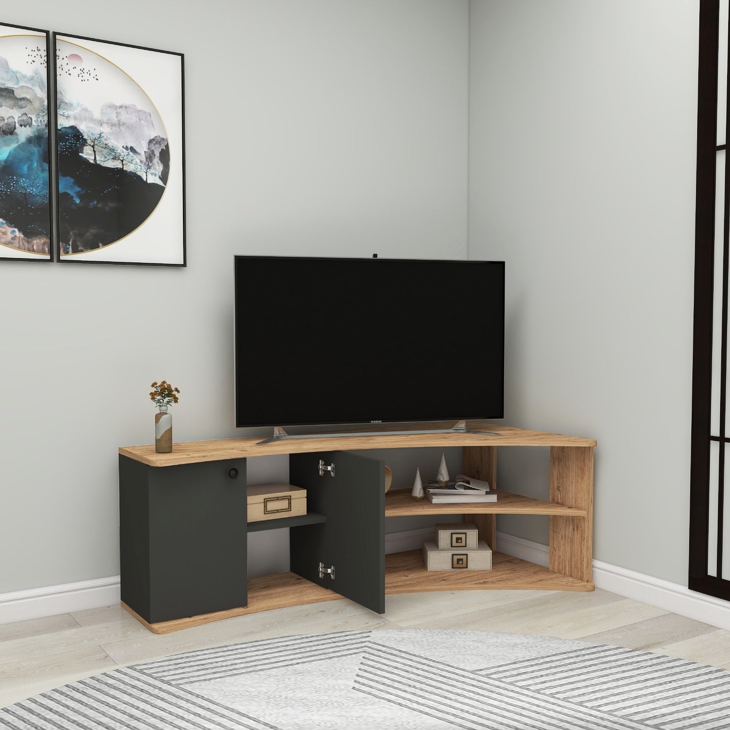 TV staliukas Termera - Atlantic Pine, Anthracite