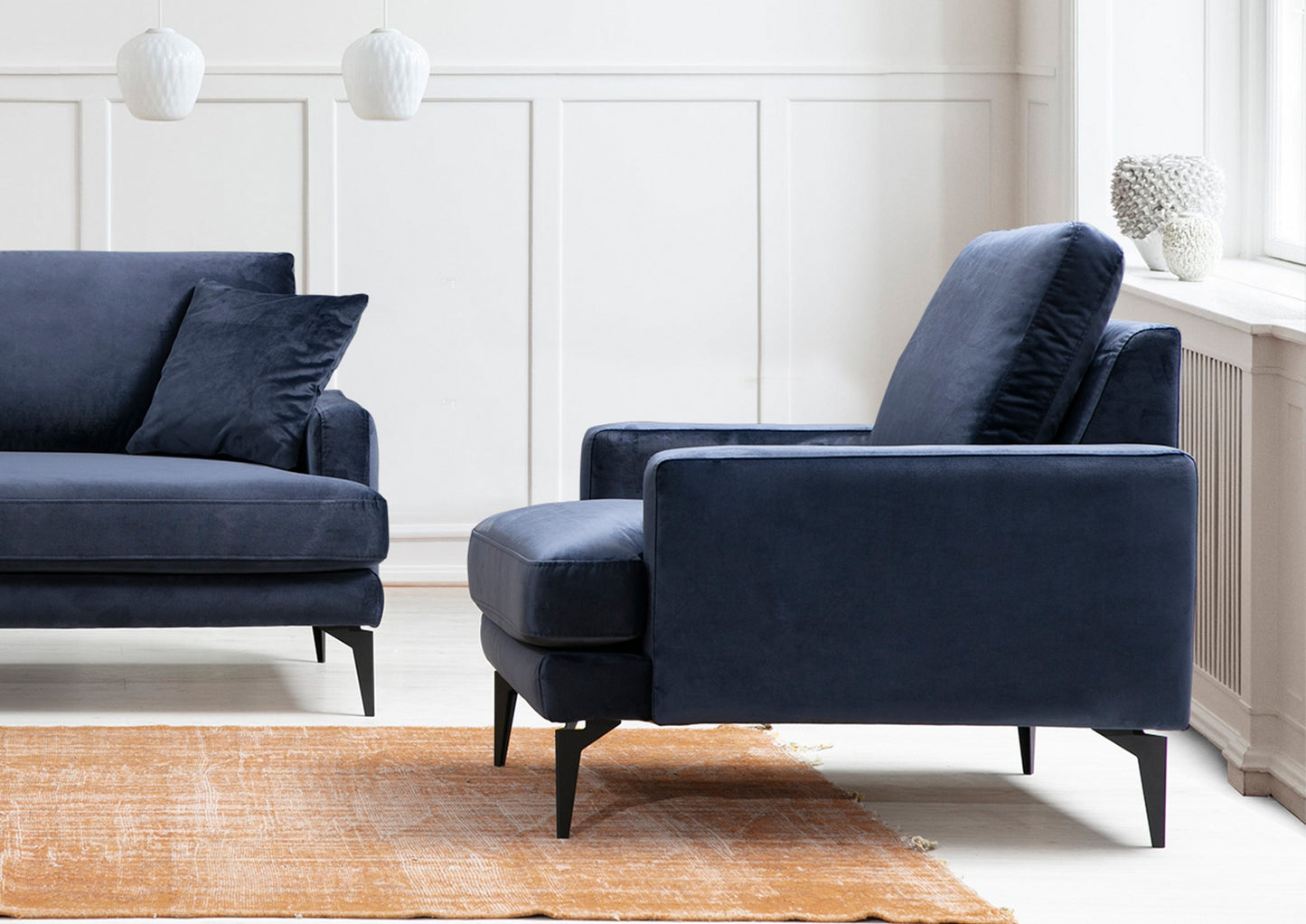 Fotelis Papira Armchair - Navy Blue