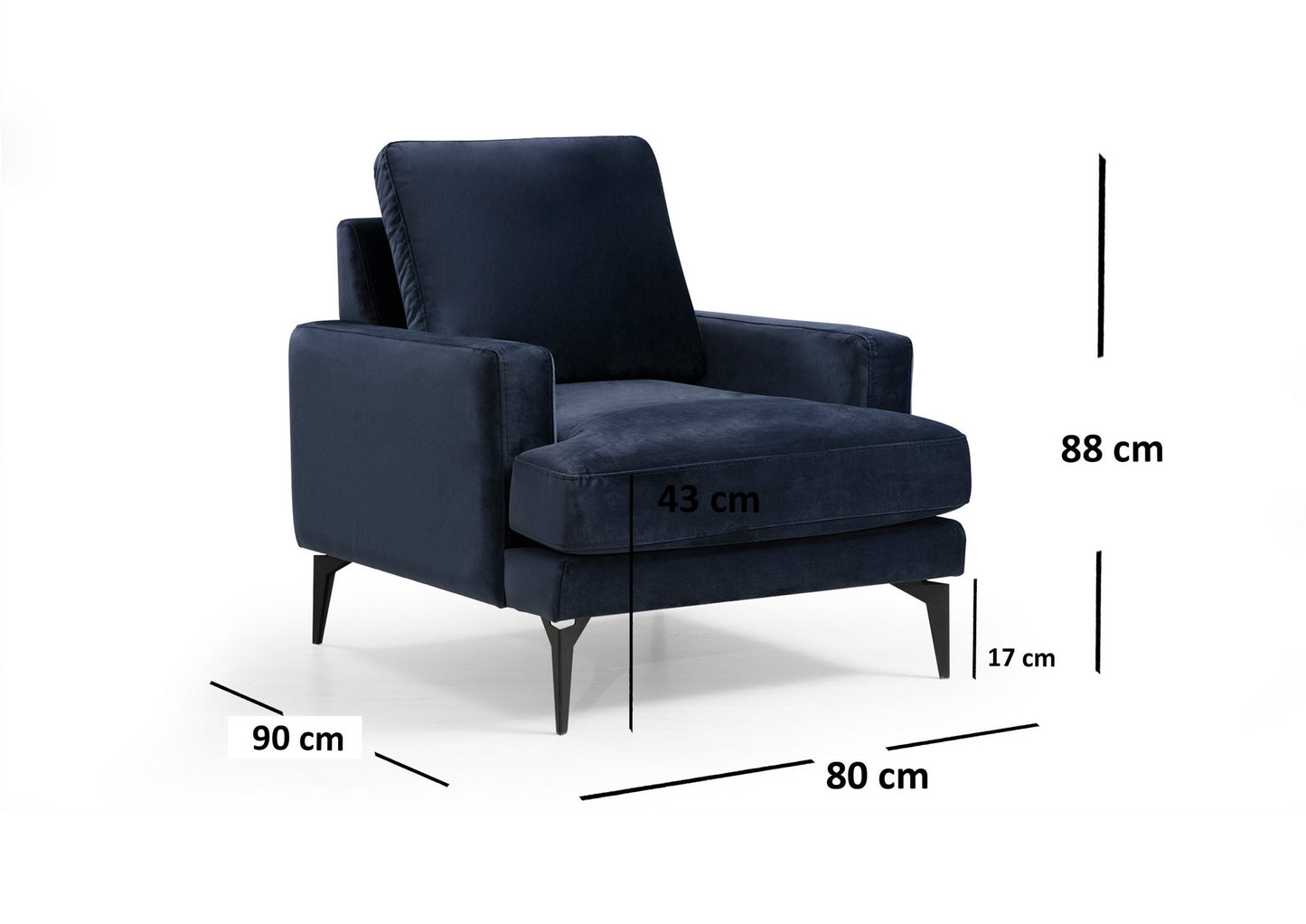 Fotelis Papira Armchair - Navy Blue