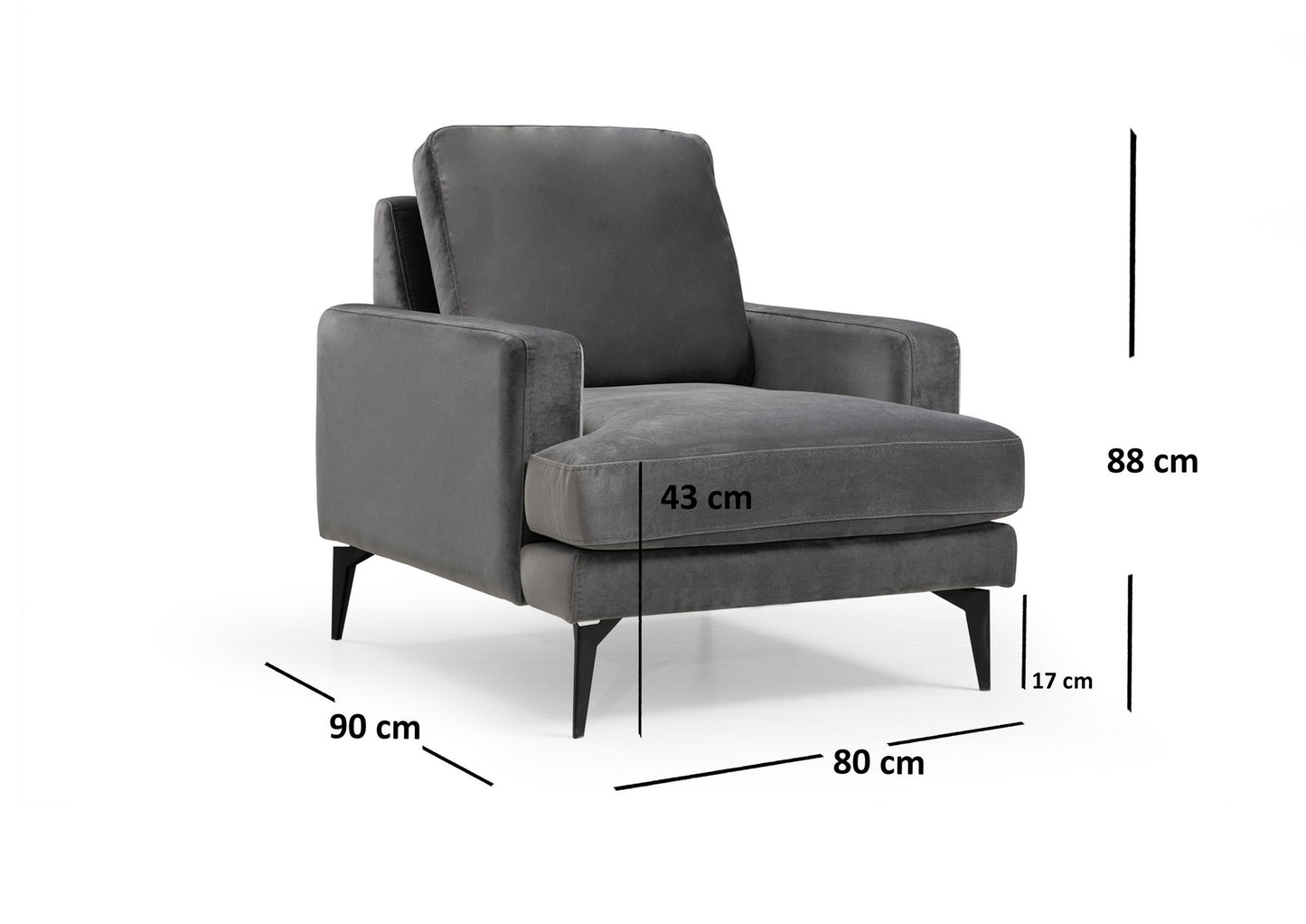 Fotelis Papira Armchair - Anthracite