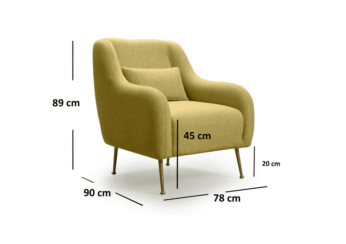 Fotelis Sevilla Armchair - Yellow