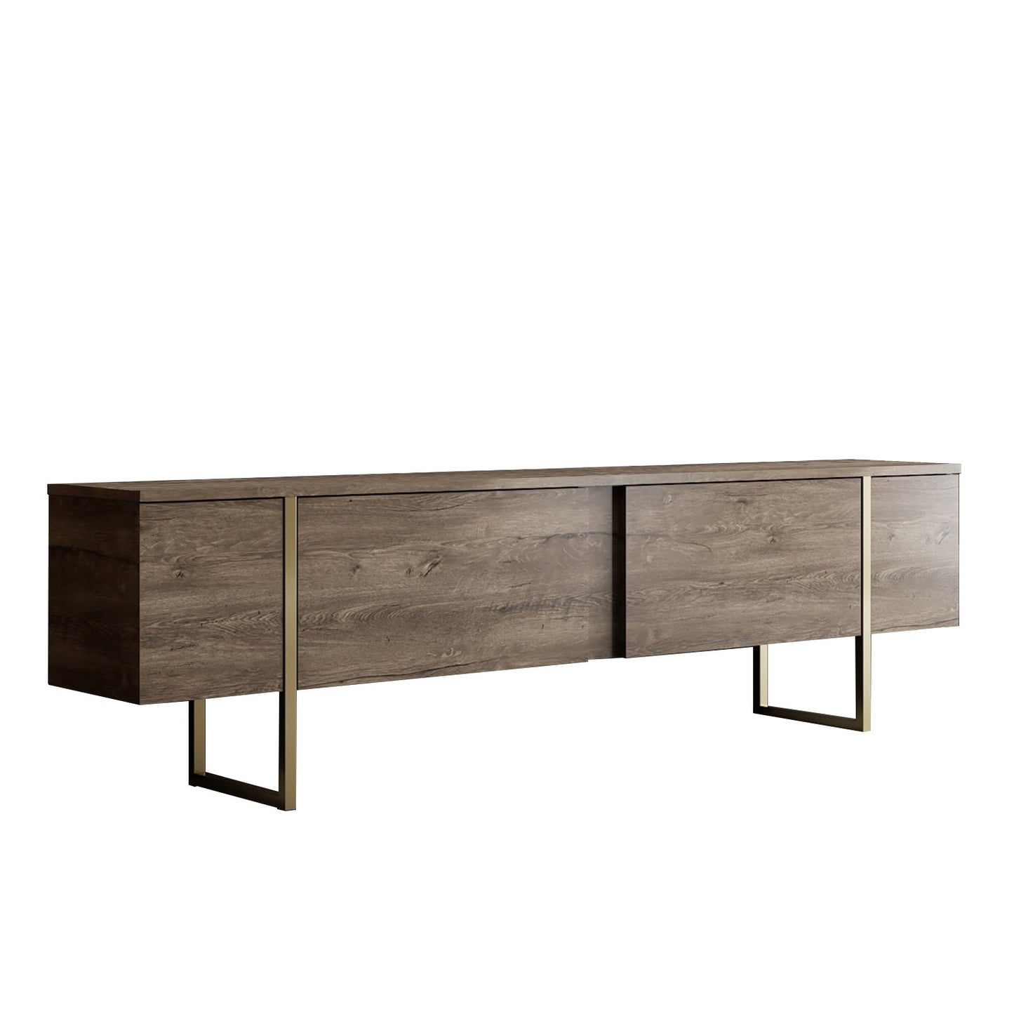 TV staliukas Luxe - Walnut, Gold