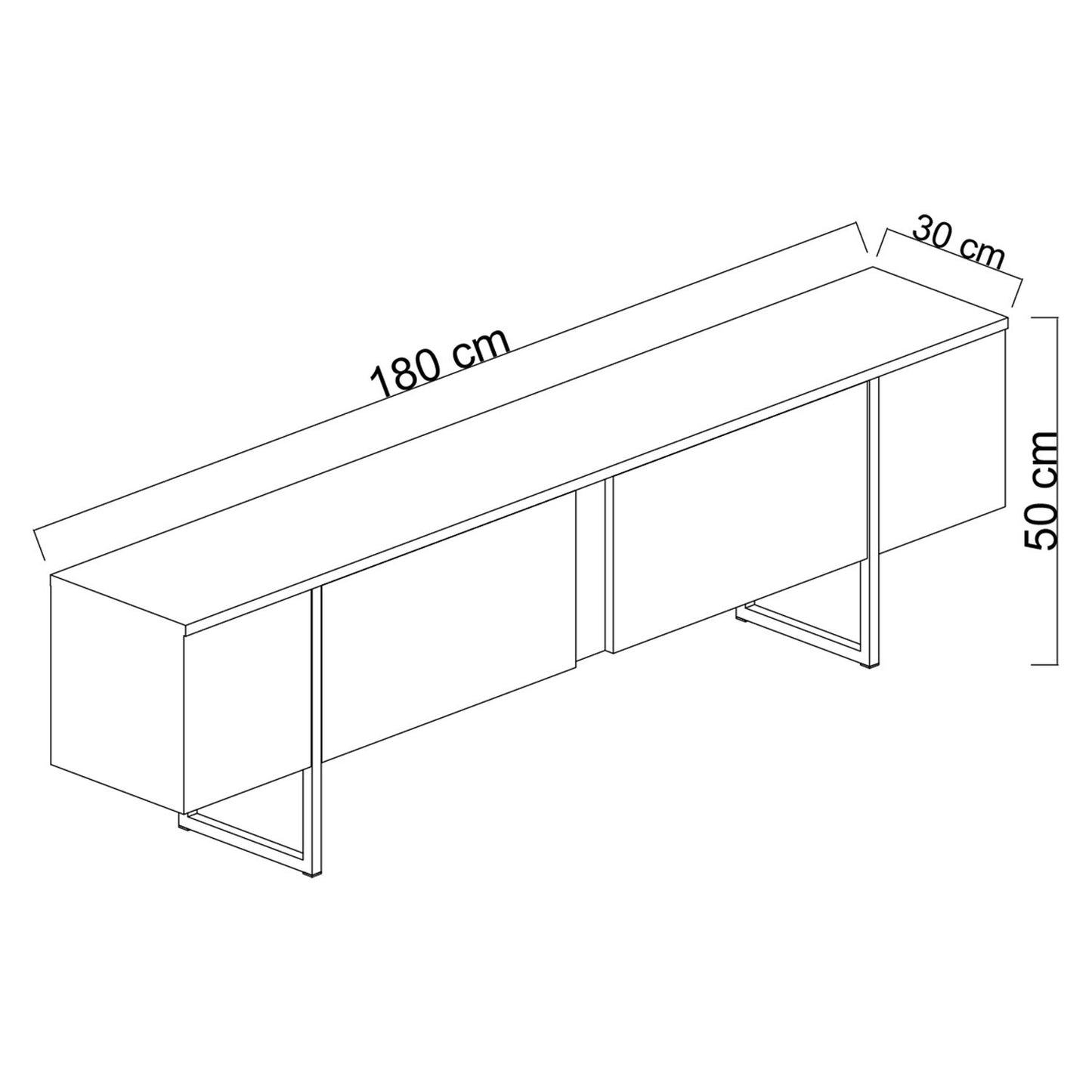 TV staliukas Luxe - White, Black