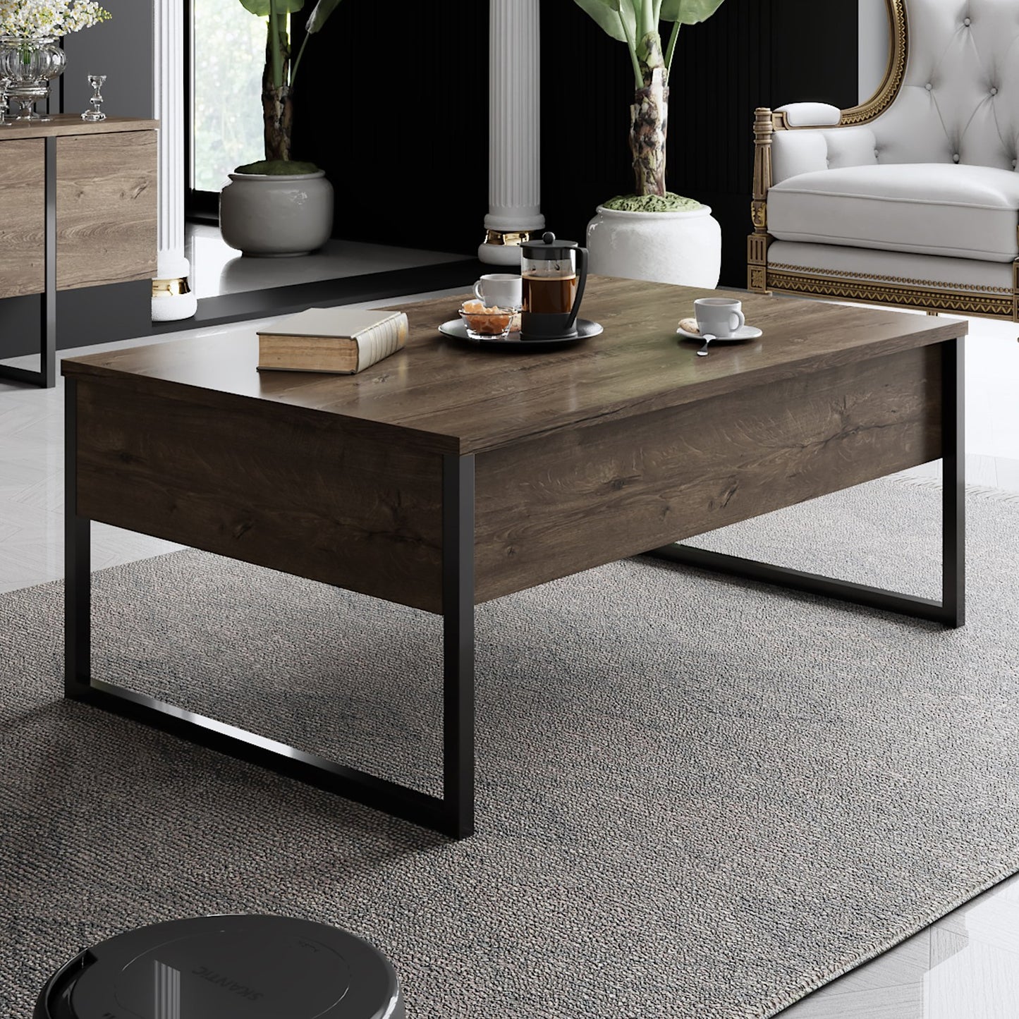 Žurnalinis staliukas Luxe - Walnut, Black