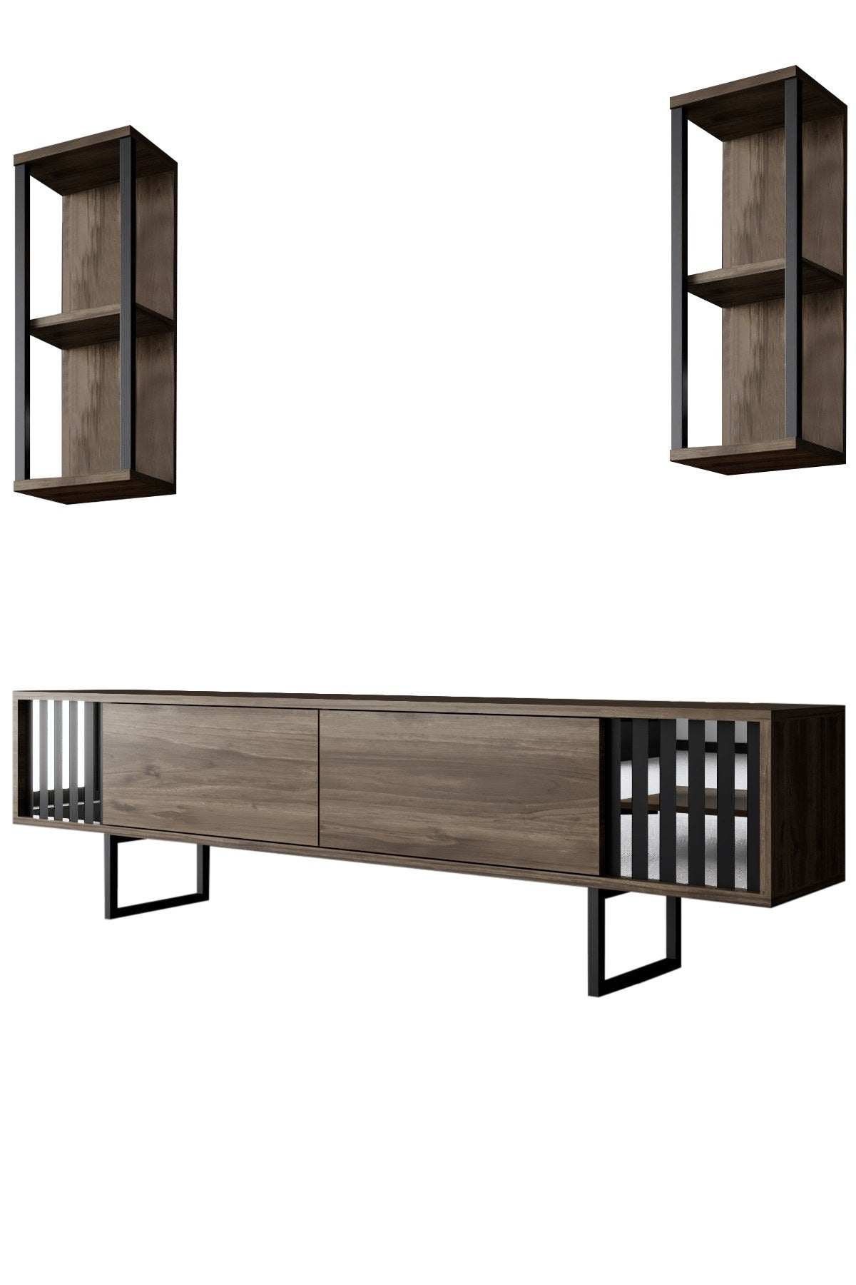 TV staliukas Chrome Line - Walnut, Black