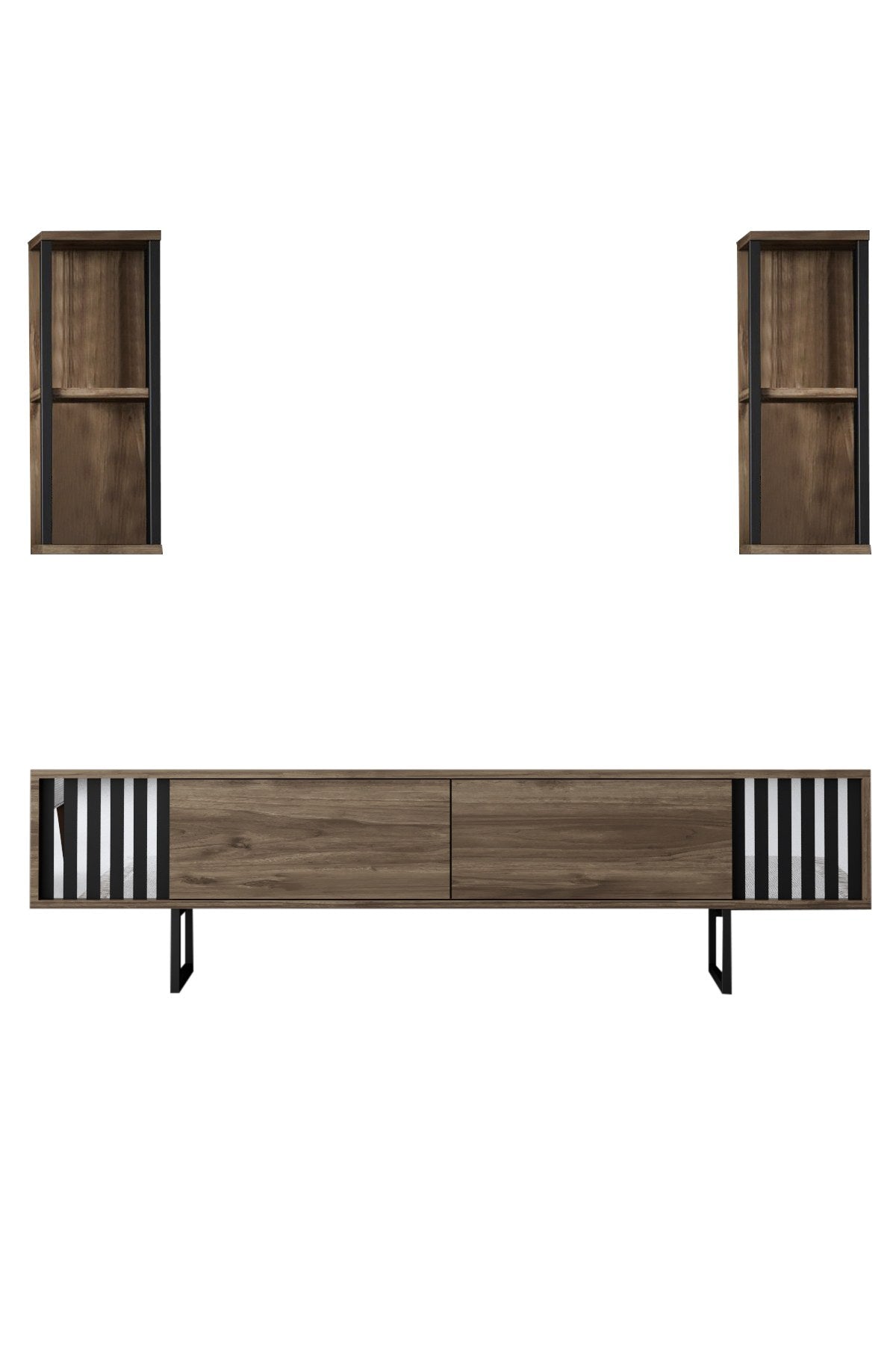 TV staliukas Chrome Line - Walnut, Black