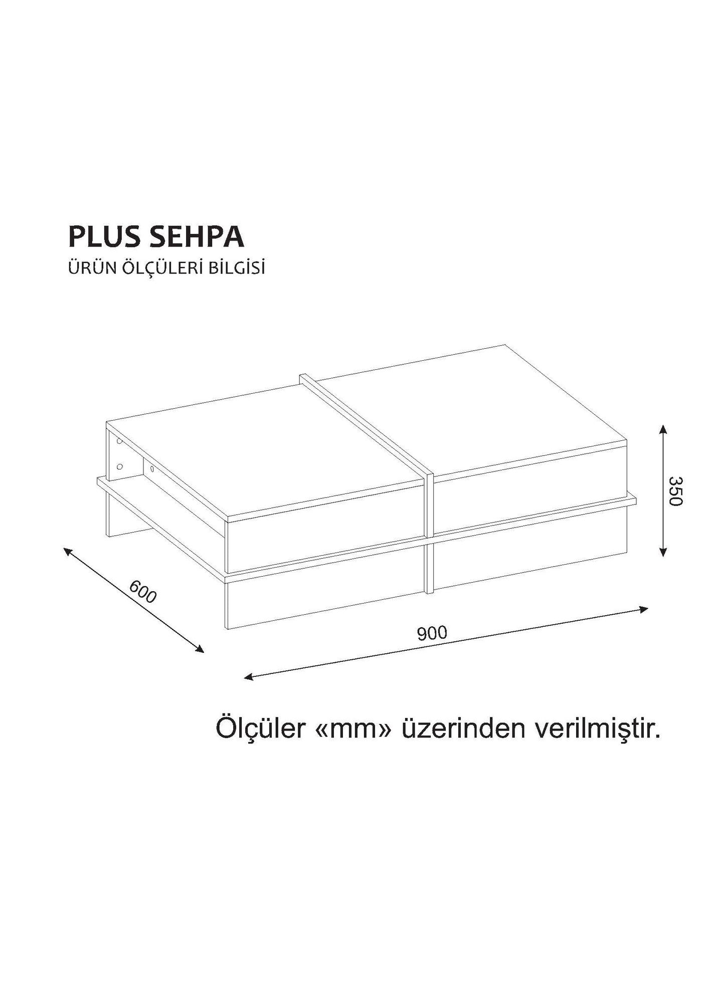 Žurnalinis staliukas Plus - White, Walnut