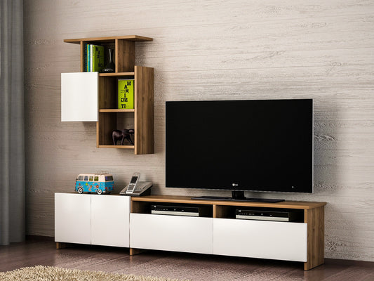 TV staliukas Mariposa - Walnut, White