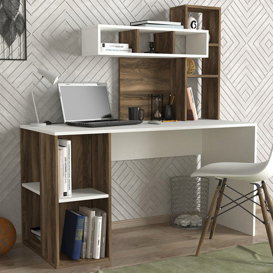 Biuro stalas Coral - White, Walnut