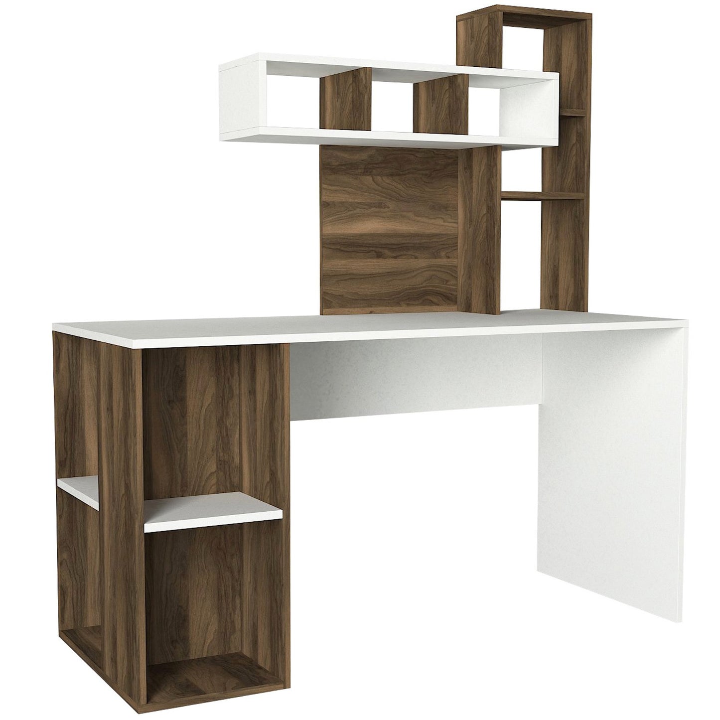 Biuro stalas Coral - White, Walnut