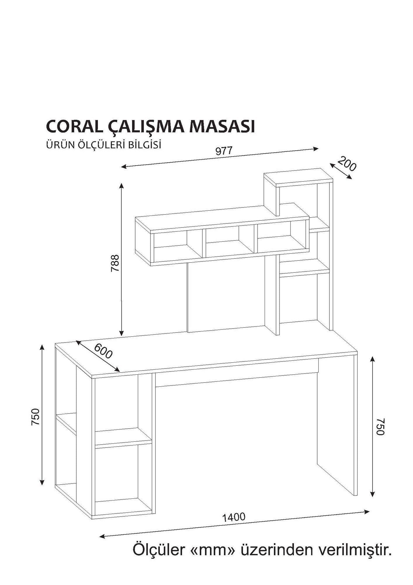 Biuro stalas Coral - White, Walnut