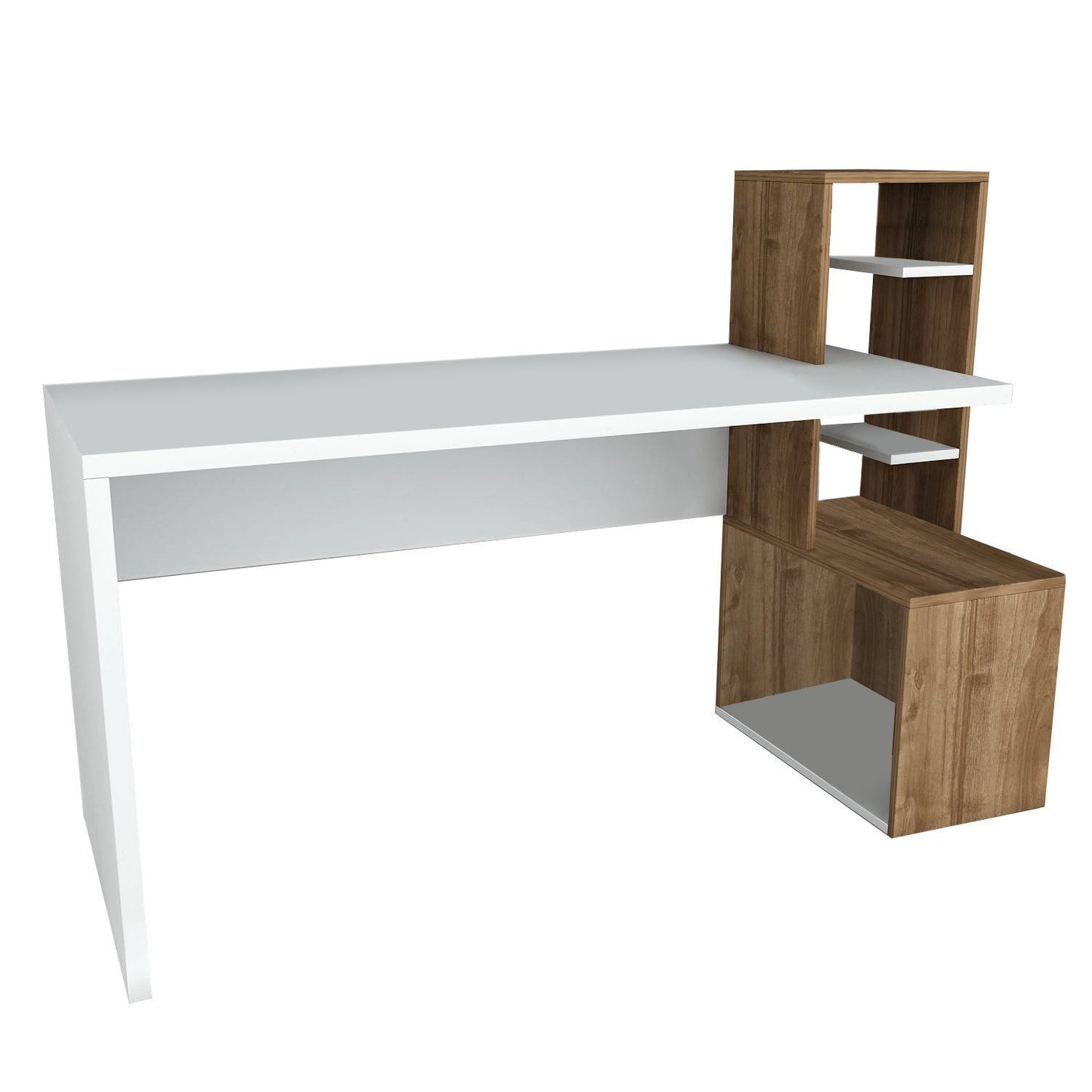 Biuro stalas Side - White, Walnut