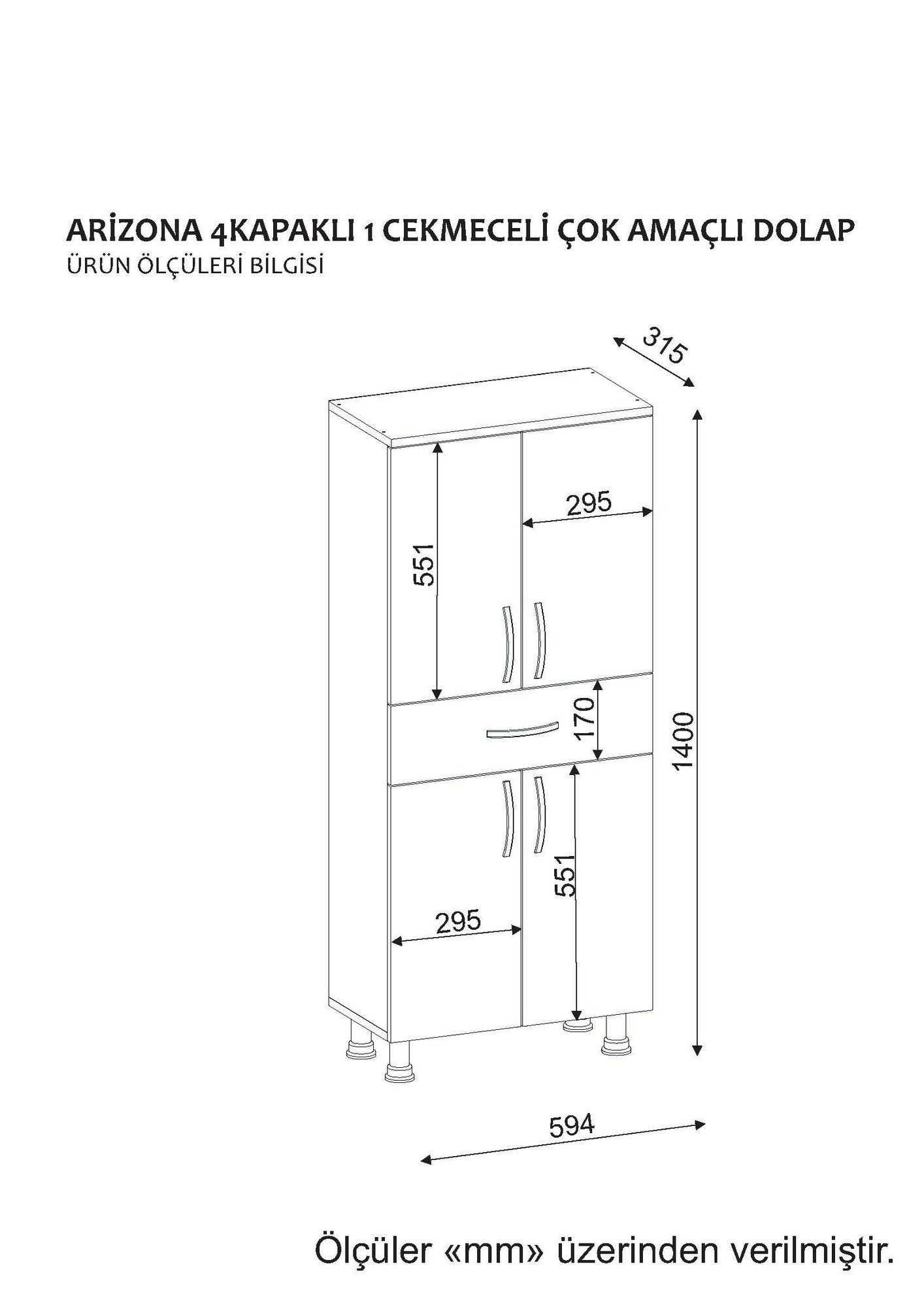 Vonios spintelė Arizona 4 Kapak - White