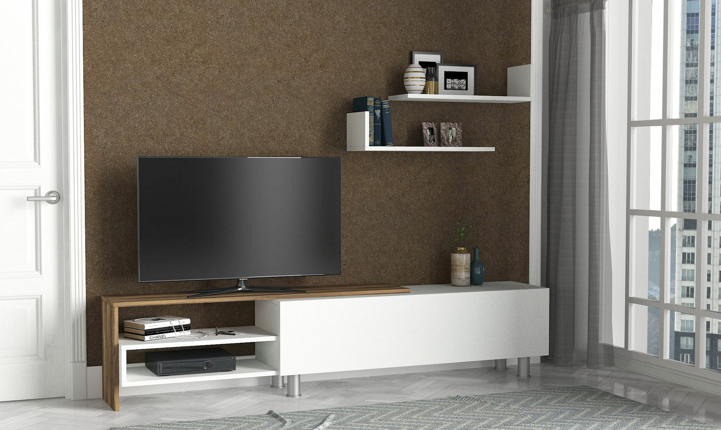 TV staliukas Dizayn - White, Walnut