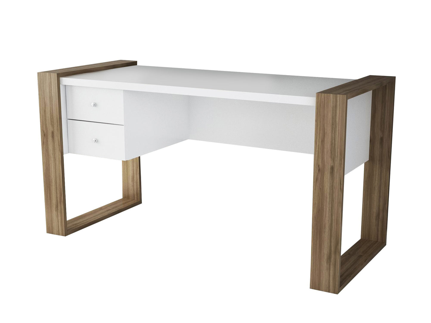 Biuro stalas Lord - White, Walnut