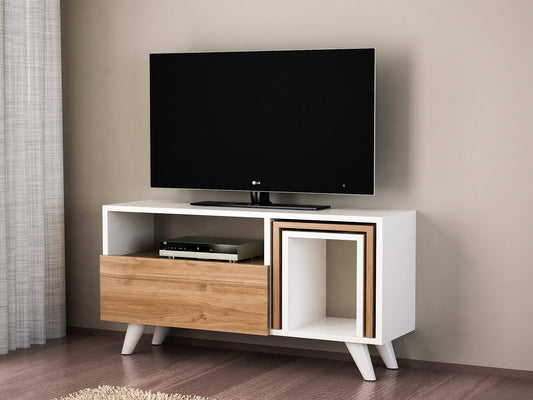 TV staliukas Novella K2 - White, Walnut