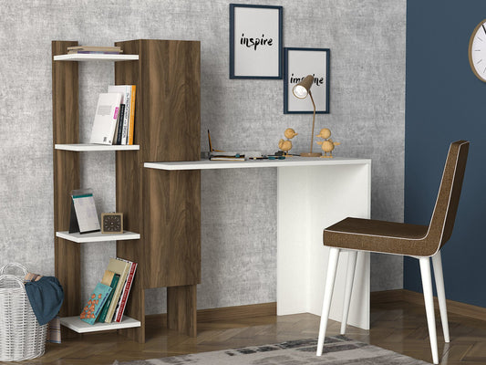 Biuro stalas Gina - White, Walnut