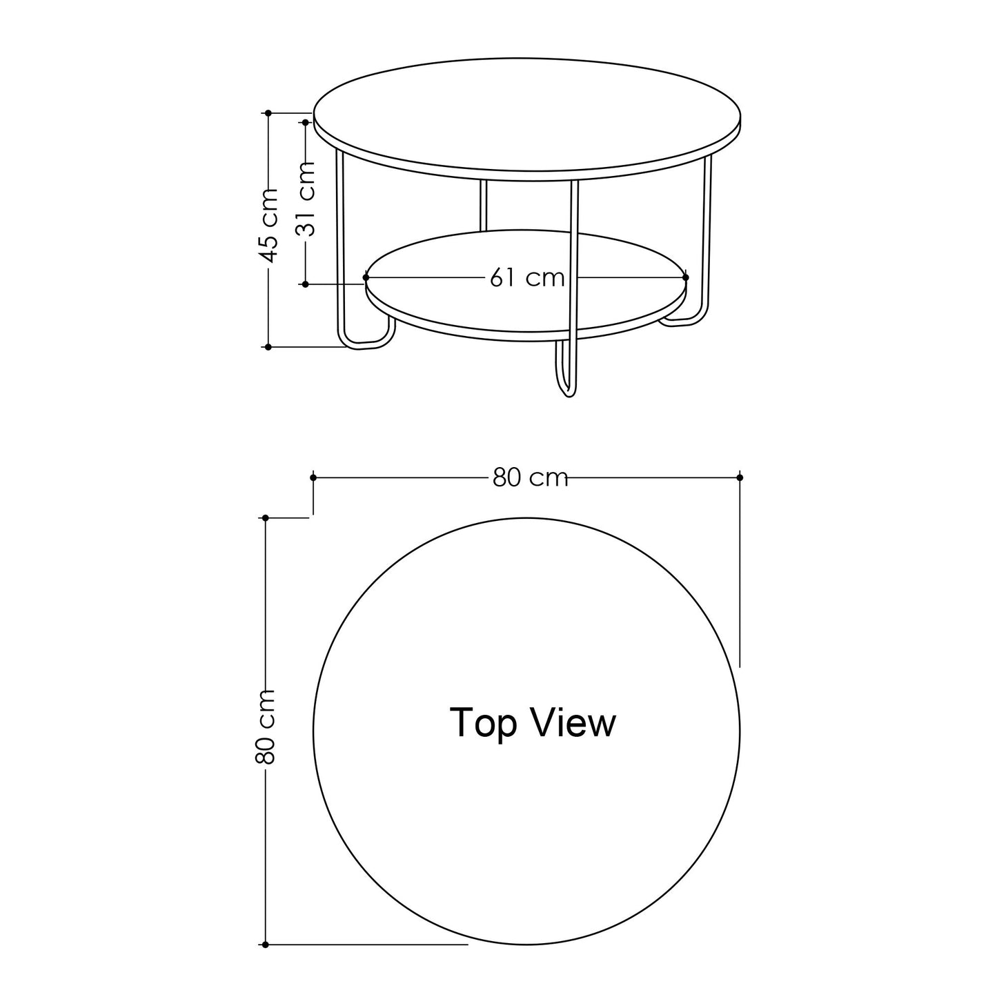 Žurnalinis staliukas Corro Coffee Table - White