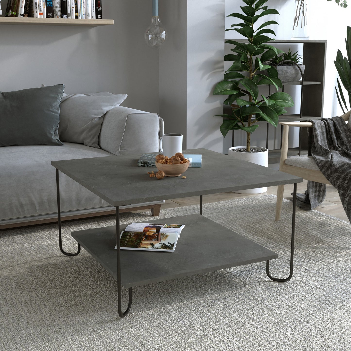 Žurnalinis staliukas Marbo Coffee Table - Retro Grey