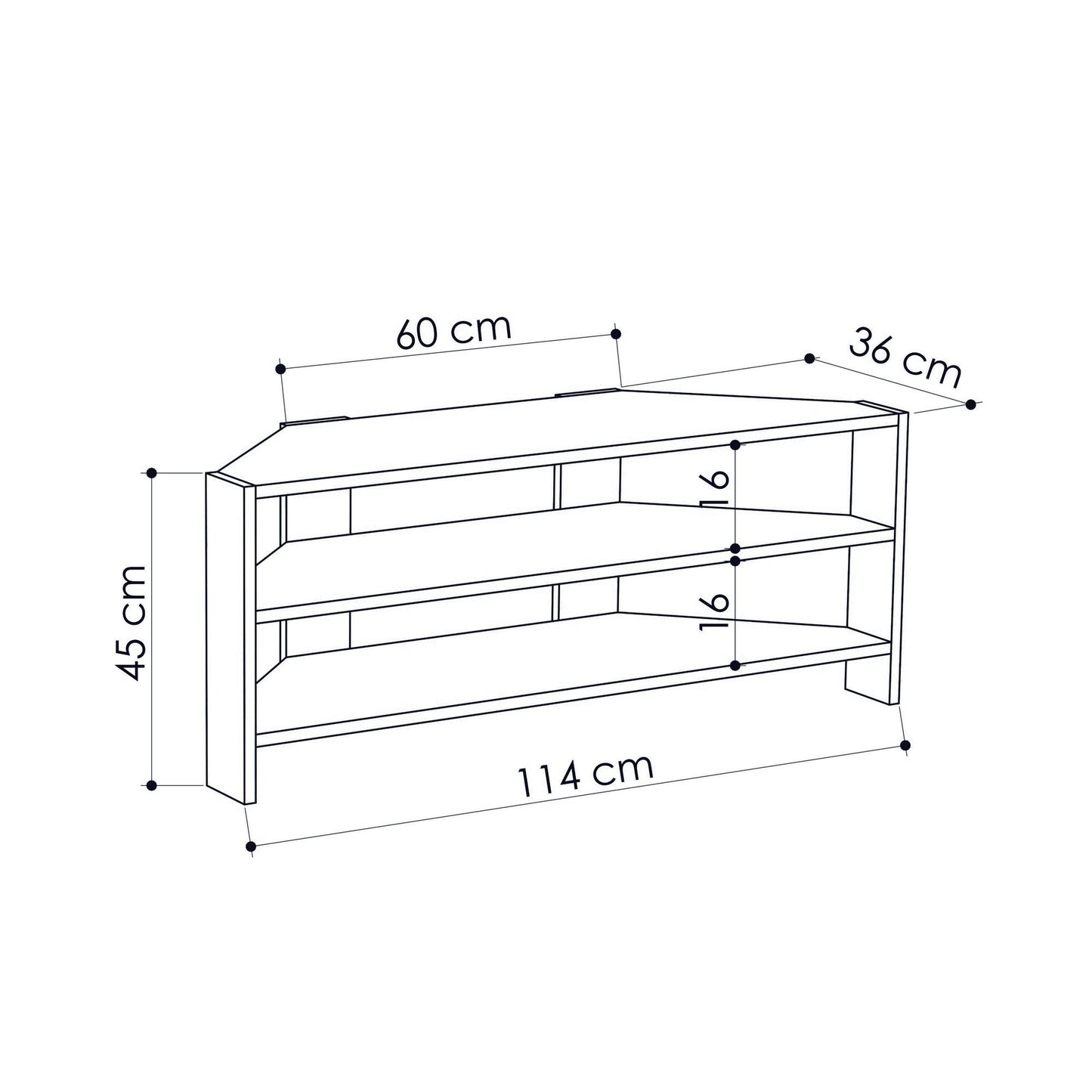 TV staliukas Thales Corner - White