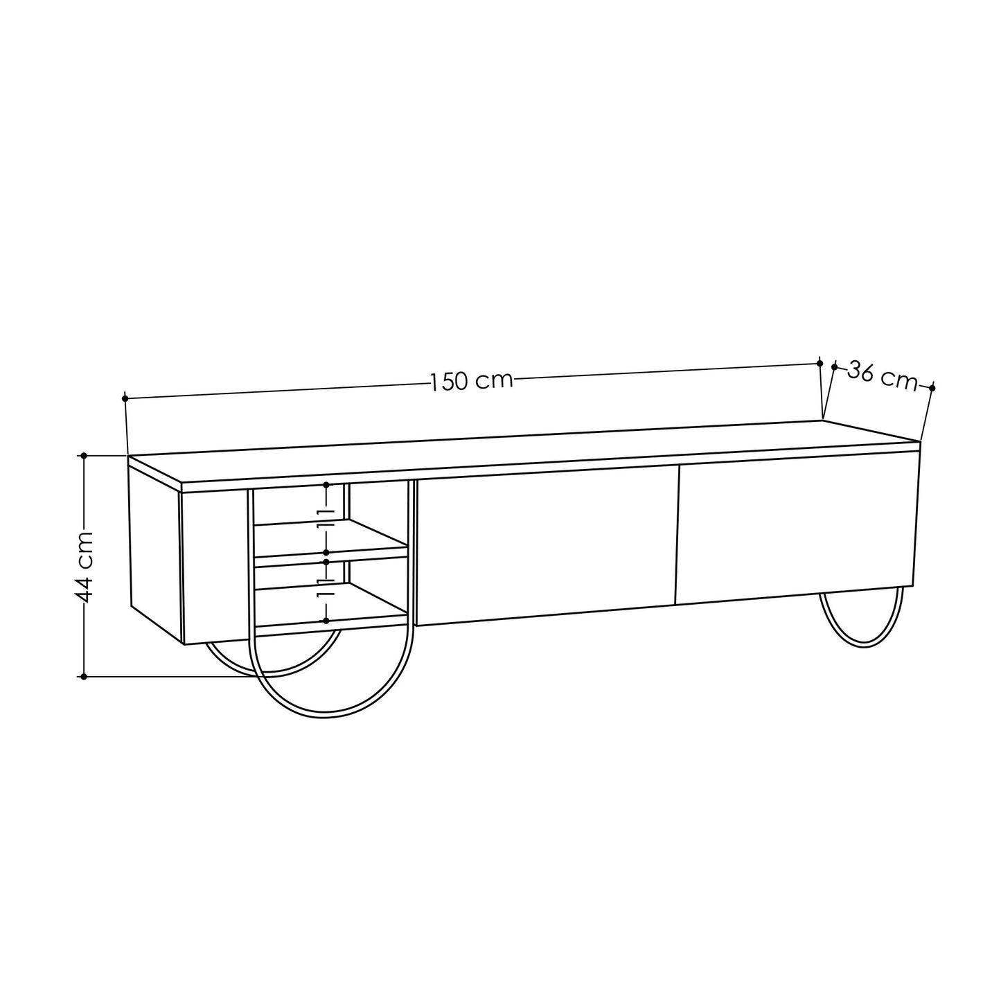 TV staliukas Norfolk Tv Stand - White